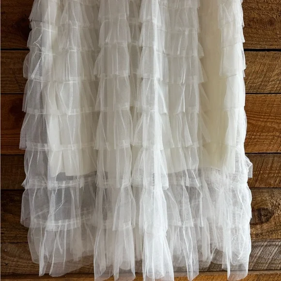 Sunlit Serenity Crochet Ruffle POL Dress (Natural) - Picture 4 of 7